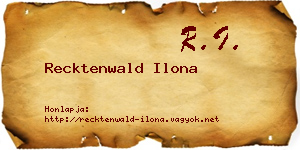Recktenwald Ilona névjegykártya